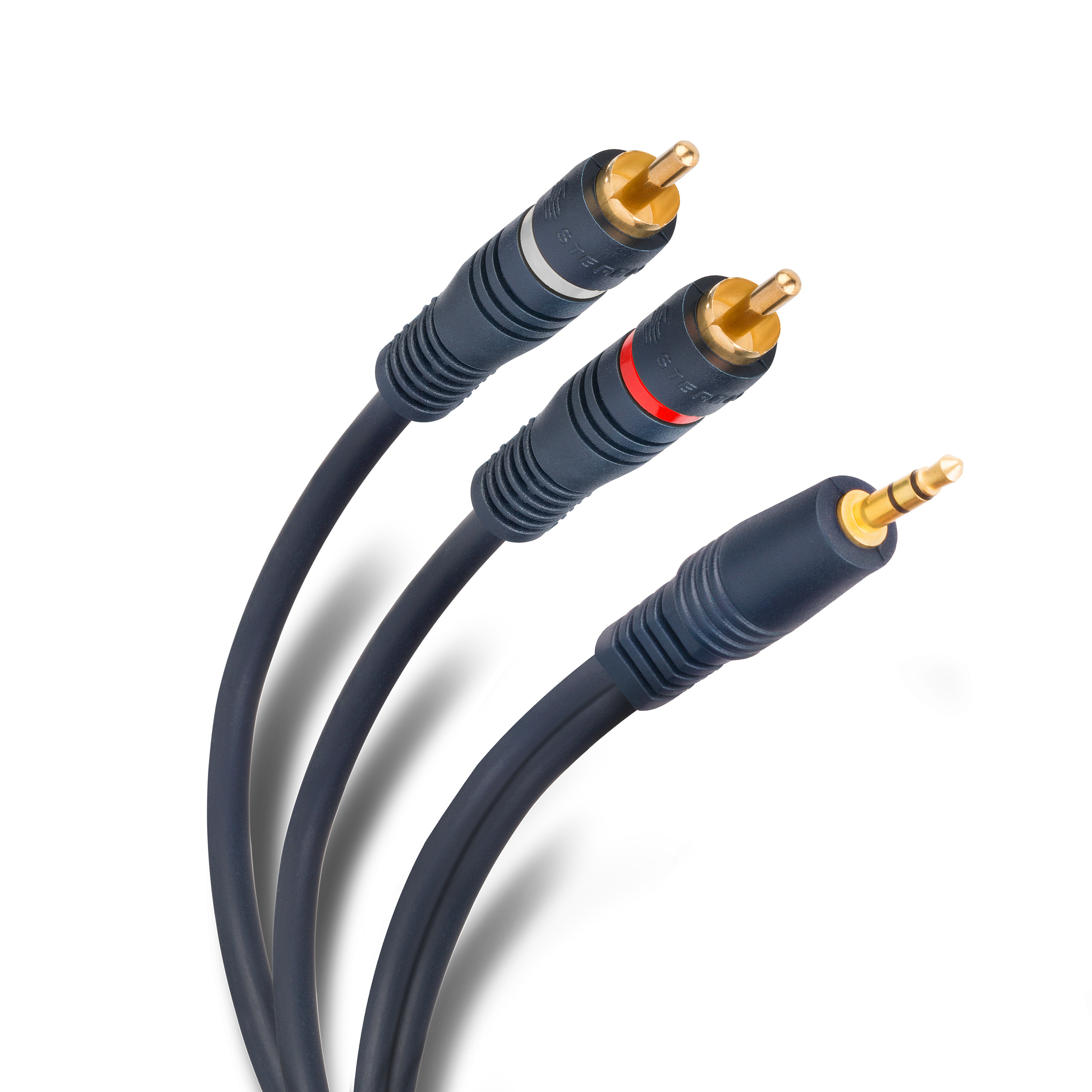 Cable plug 3,5 mm a 2 plug RCA de 1,8 m con conectores dorados