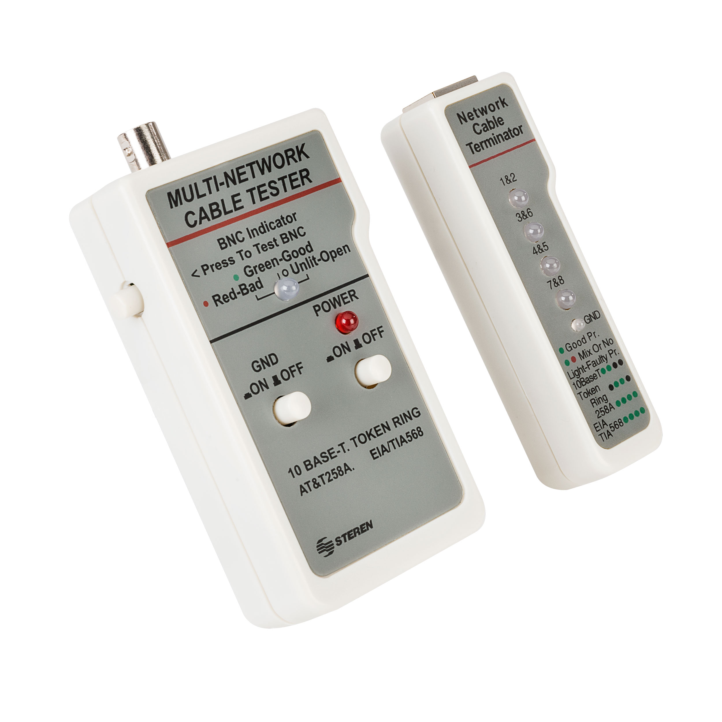 Probador de cables multiredes de Categoría 5 UTP, FTP, STP y coaxial