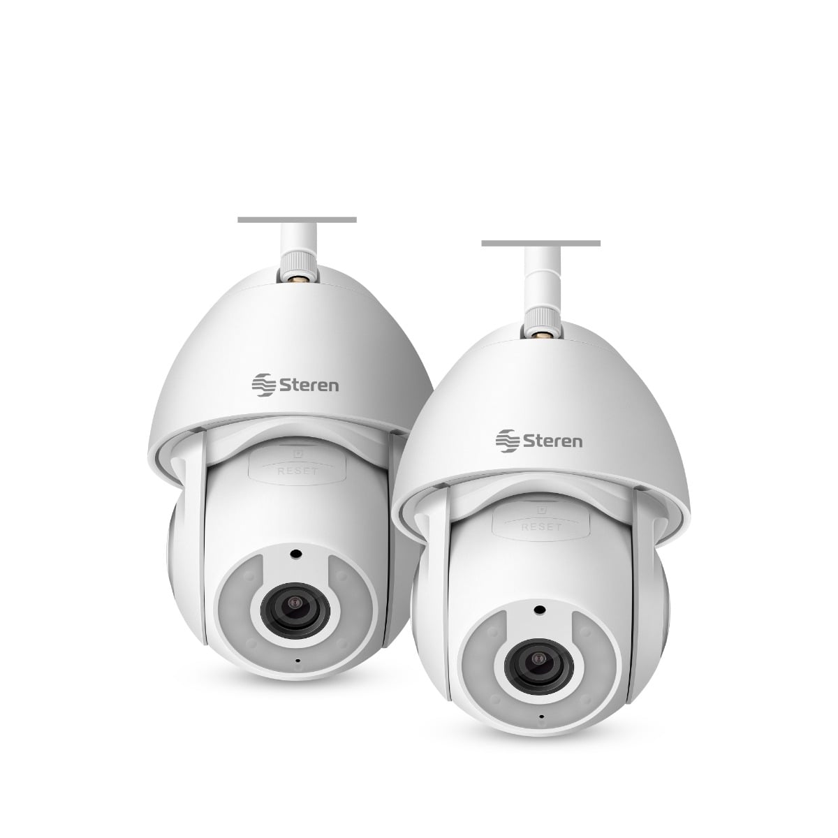 2 cámaras de seguridad Wi-Fi / Ethernet Full HD robotizada con seguidor de movimiento para exterior