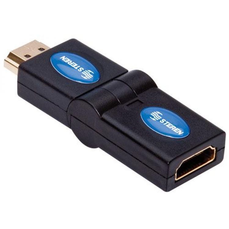 COPLE ADAPTADOR HDMI A HDMI 90 GRADOS HEMBRA MACHO CONECTOR NEGRO