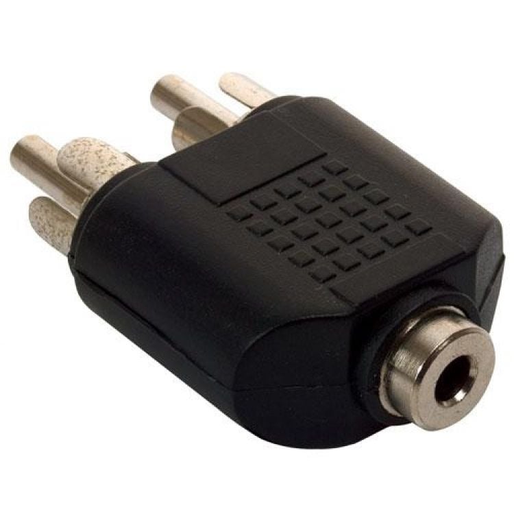 Adaptador de audio, 2x conex. RCA - conec. jack 3,5 mm, estéreo