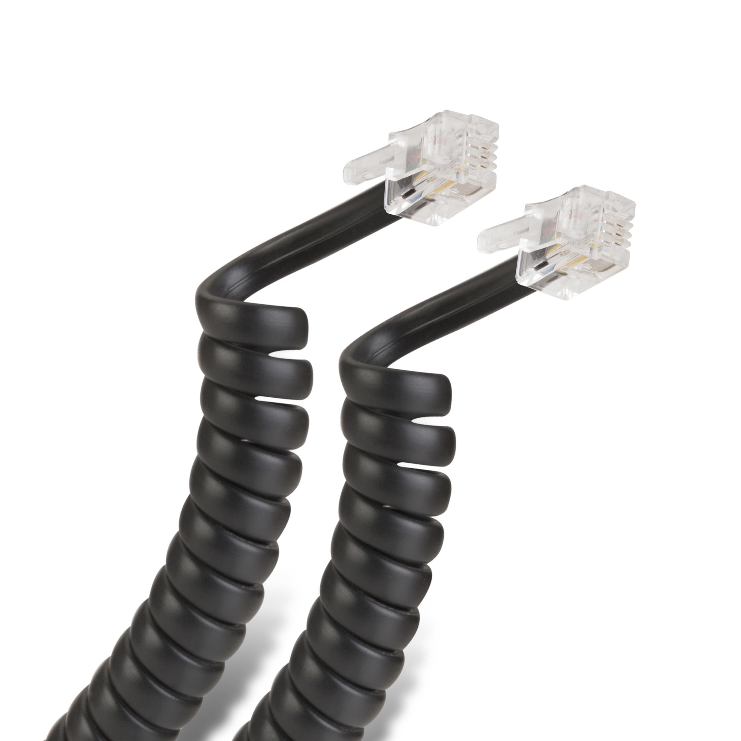 Cable rizado teléfono con conectores RJ9