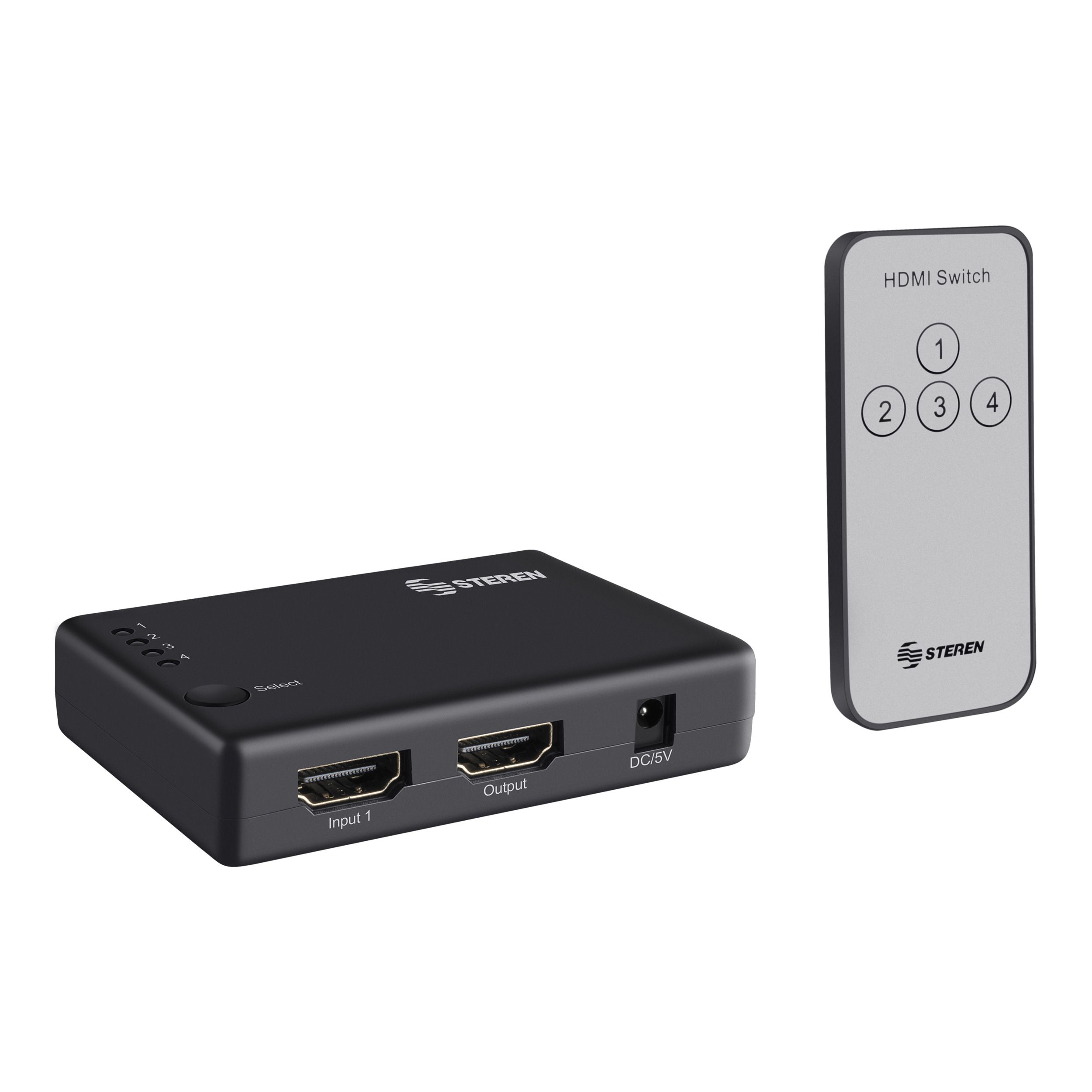 Selector HDMI de 4 entradas con control remoto Steren T