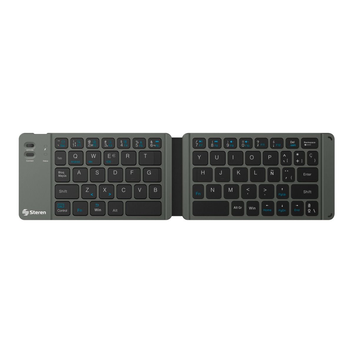 Teclado Bluetooth* compacto plegable con batería recarg