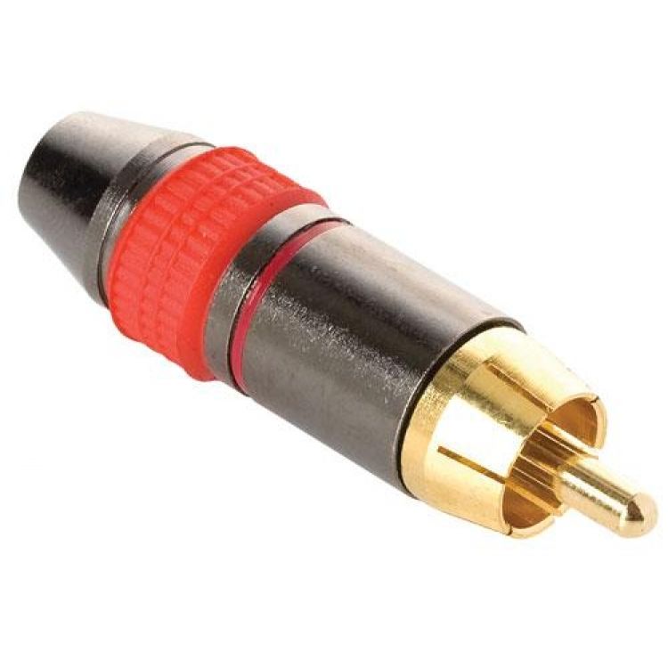Plug RCA metálico reforzado, rojo Steren Tienda en Líne