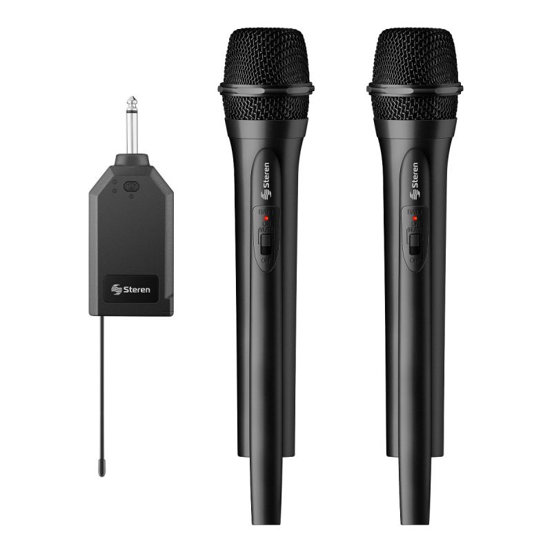 Sistema profesional de 2 micrófonos inalámbricos UHF, con batería  recargable Steren - Otros-electronica, Steren - TAMEX