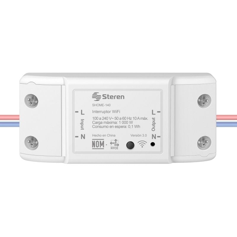 Steren Interruptor Wi-Fi SHOME-115 para Pared Programa Horarios 600W