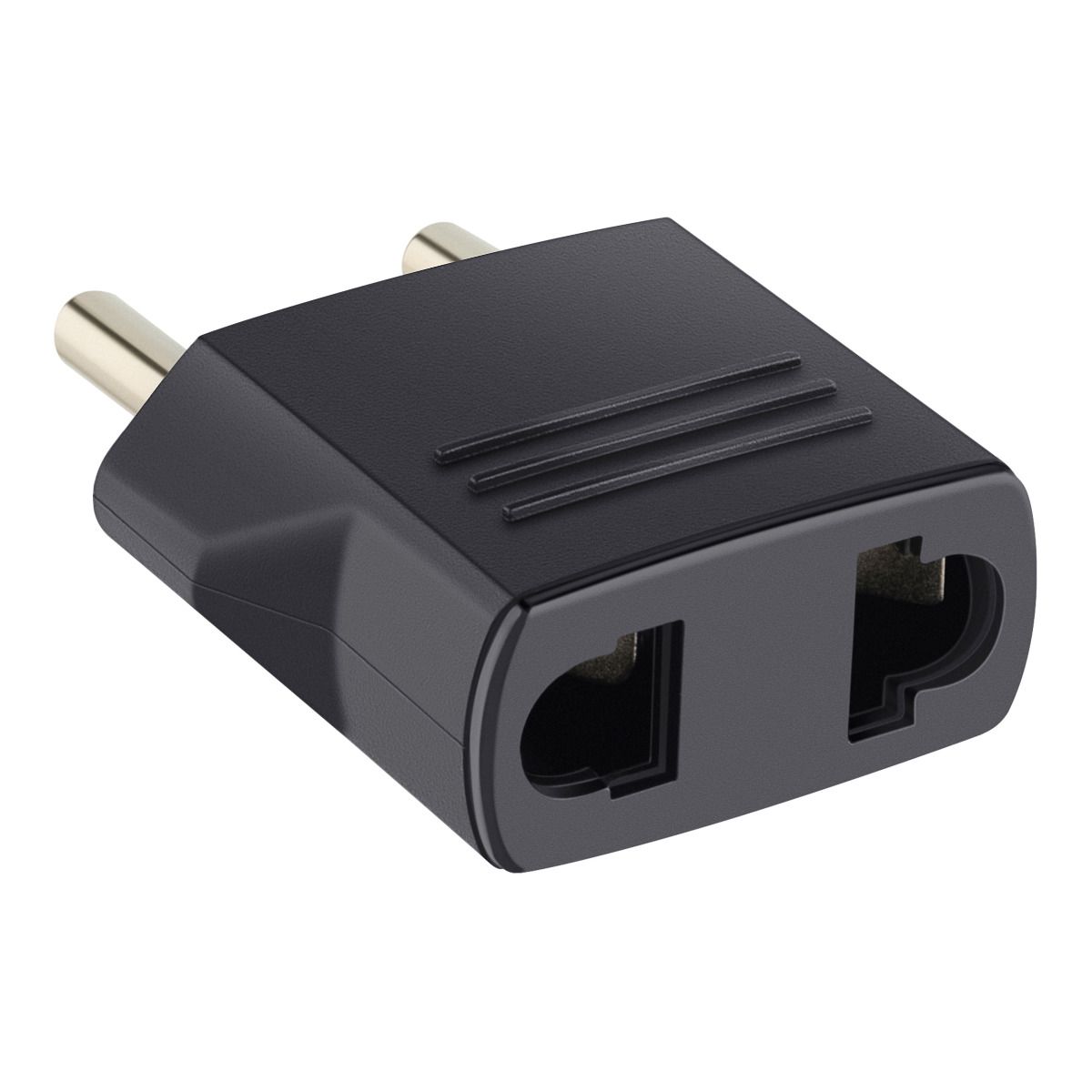 ADAPTADOR ENCHUFE PLANO A REDONDO CLAVIJA PARA EQUIPOS AMERICANOS USA A EUROPEO