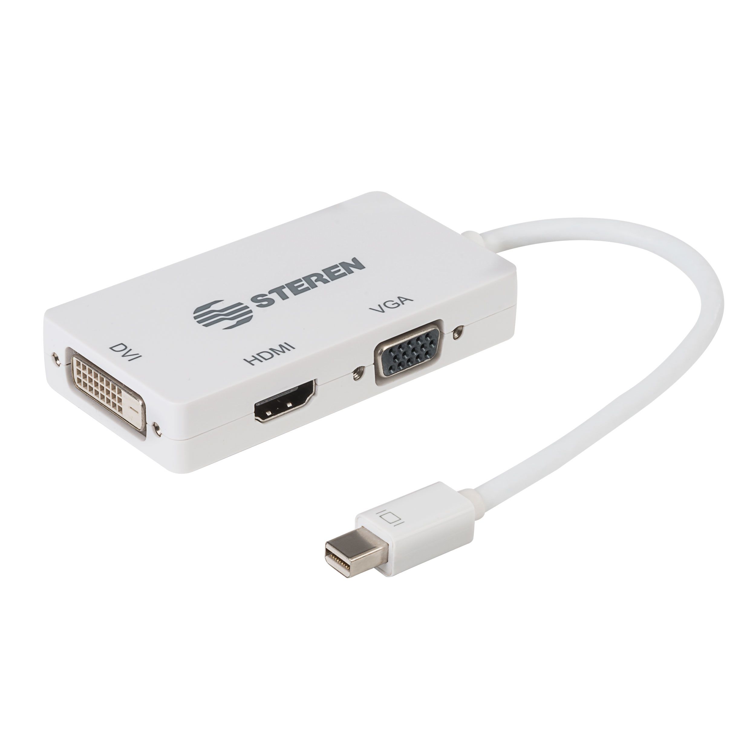Adaptador 3 En 1 De Mini Displayport A Vga Hdmi Dvi En Venta Steren Tienda En Linea