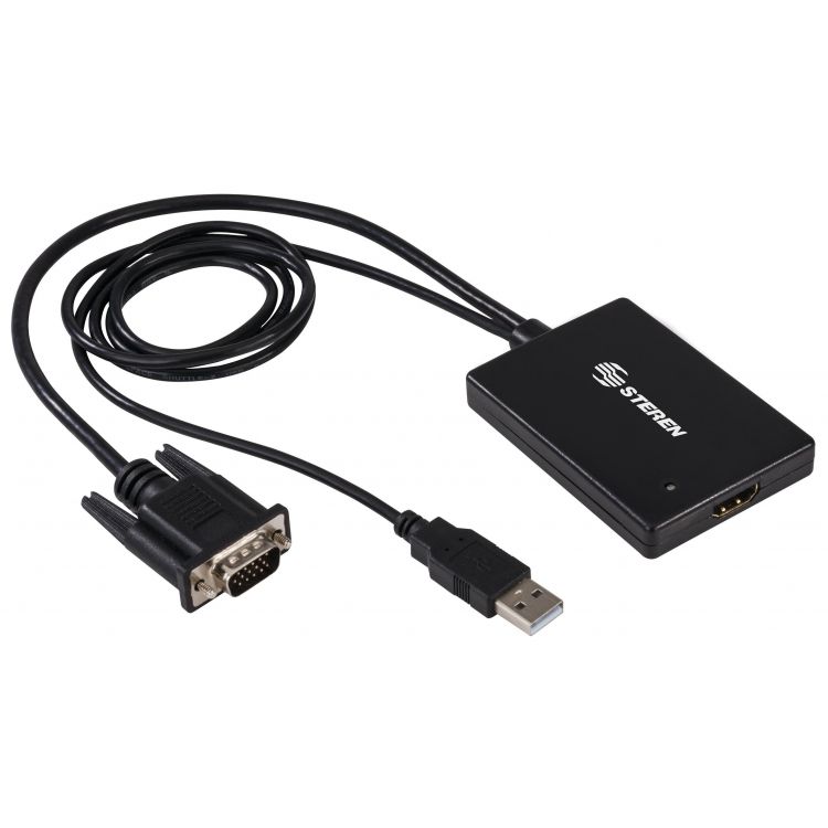 Adaptador de VGA a HDMI con Audio USB en Venta | Steren Tienda en Línea