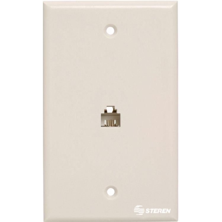Placa De Pared Con Jack Rj11 De 4 Contactos Blanca Ste