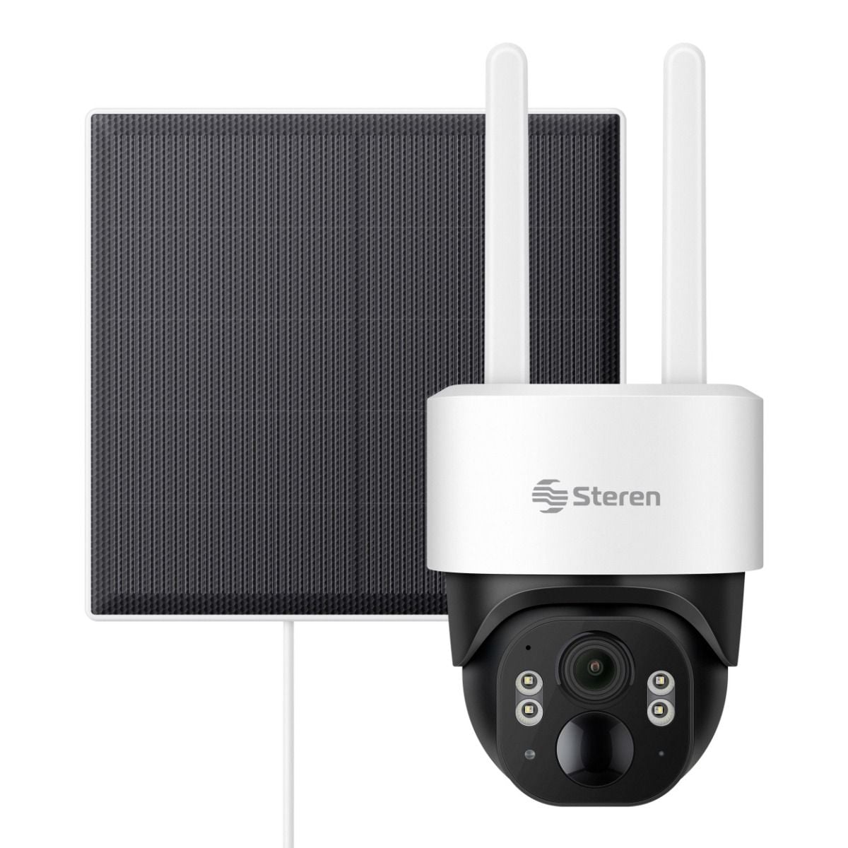 Steren Cámara de Seguridad 4G 4 MPx Robotizada con Panel Solar para Exterior CCTV-670