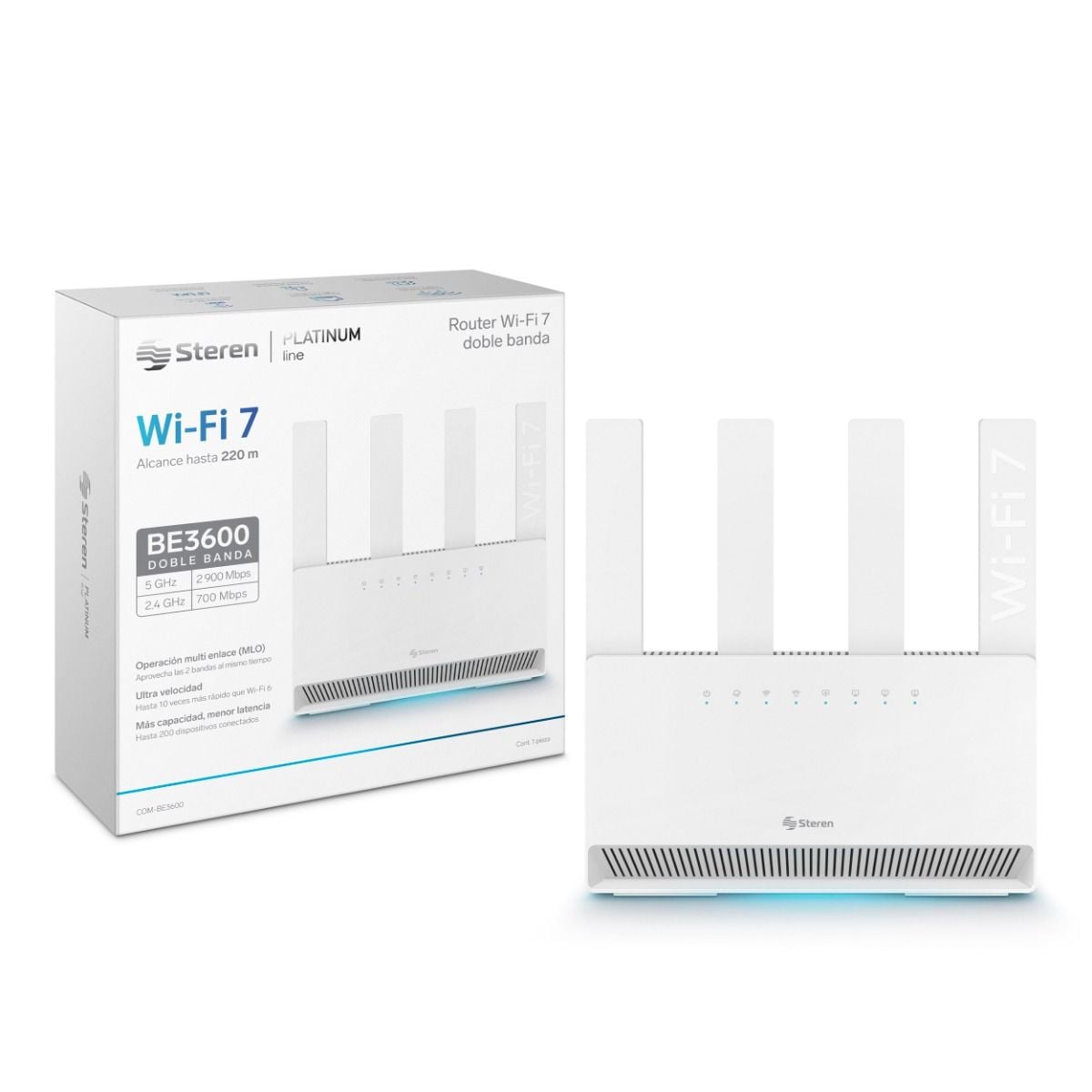 Steren Router Wi-Fi 7 Be3600 2.4 Ghz y 5 Ghz Hasta de Cobertura desde ...