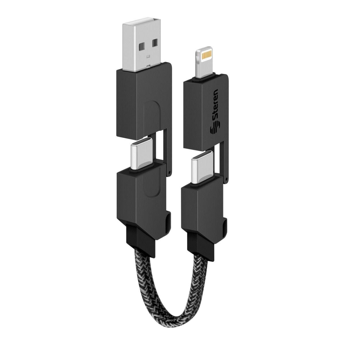 / Adaptador 4 en 1, USB/USB C a Lightning/USB C