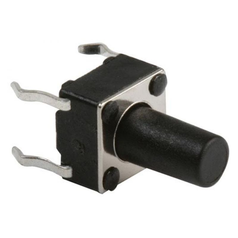 Micro switch, de push, con 4 terminales y vástago largo