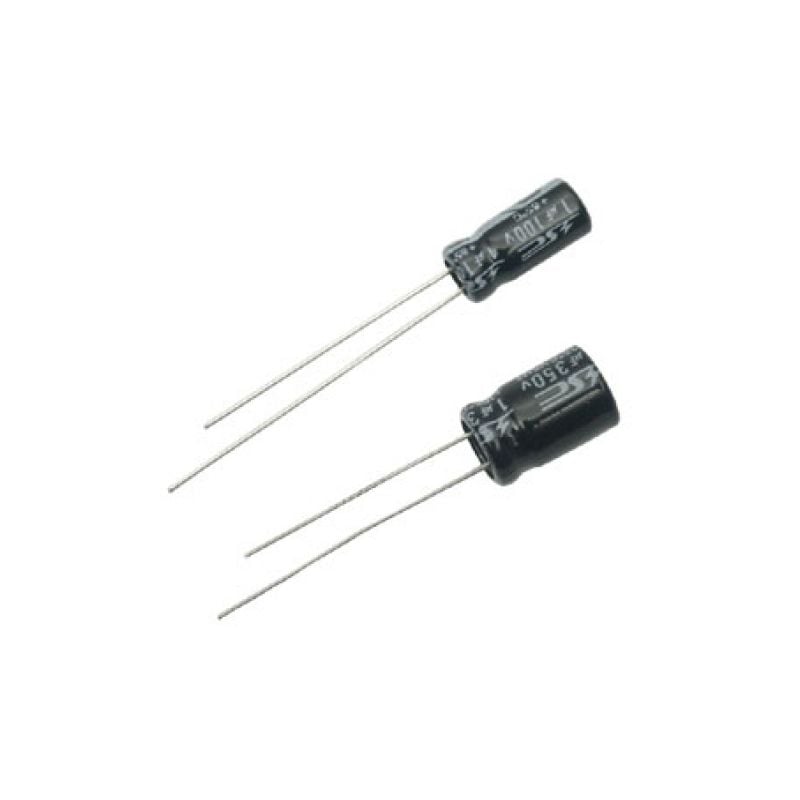 Capacitor electrolítico radial, de 10 uF (micro Faradio