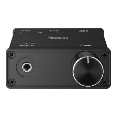 Convertidor de audio digital (USB) a analógico/digital (AUX, Coaxial o Toslink)