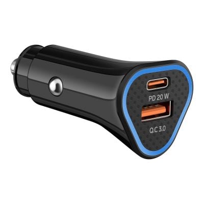 Cargador USB C PD 20 W / USB QC 18 W, para auto