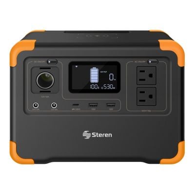 Estación de energía portátil de 576 Wh con inversor de corriente de 600 W (110 Vca) y app