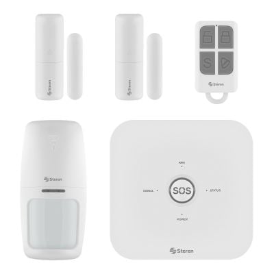 Sistema de seguridad Wi-Fi* con alarma, 3 sensores y control remoto