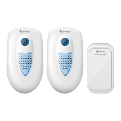 Timbre inalámbrico de 38 tonos, hasta 80 m de alcance, de 2 campanas