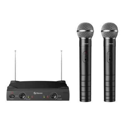 Sistema de 2 micrófonos inalámbricos UHF