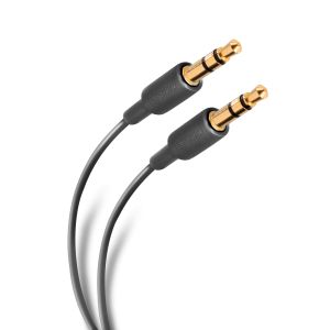 Cable auxiliar plug a plug 3,5 mm de 1,8 m, color negro