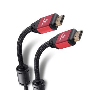 Cable Elite HDMI 4K con filtros de ferrita, 7.2 m color rojo