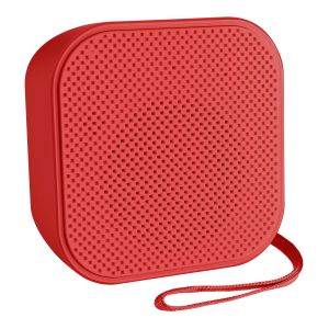 Mini bocina Bluetooth* con reproductor microSD color rojo