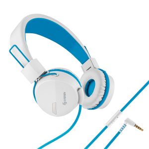 Audífonos manos libres con cable tipo cordón color Azul