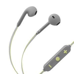 Audífonos Bluetooth* con cable reflejante y auriculares rubber color verde