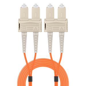 Jumper de FO dúplex MM (OM1) cable tipo Riser de 2 mm, SC/UPC a SC/UPC de 2 m