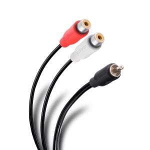 Cable RCA plug a 2 jacks, de 11,5 cm, ultradelgado