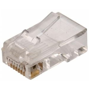 Plug telefónico modular RJ45 de 8 contactos para cable plano