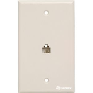 Placa de pared con jack RJ11 de 4 contactos, blanca