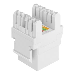 Jack RJ45 de 8 contactos a 180° CAT 5e, tipo Keystone, blanco