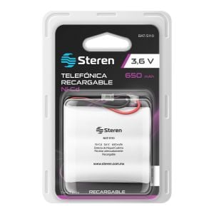 Pila telefónica recargable NiCd de 3.6 Vcc, 650 mAh