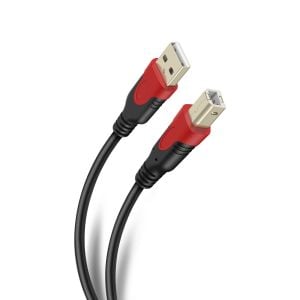 Cable USB a USB tipo B de 1,8 m reforzado, con conectores dorados