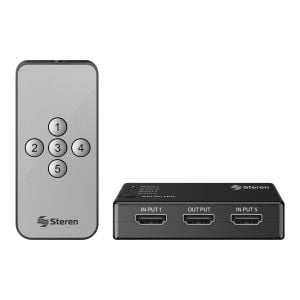 Selector HDMI* de 5 entradas con control remoto