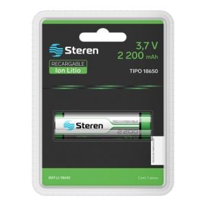 Batería recargable Li-ion 2200 mAh tipo 18650