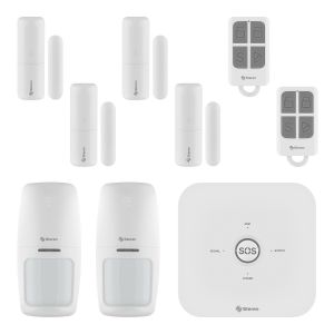 Sistema de seguridad Wi-Fi* con alarma, 6 sensores y 2 controles remoto