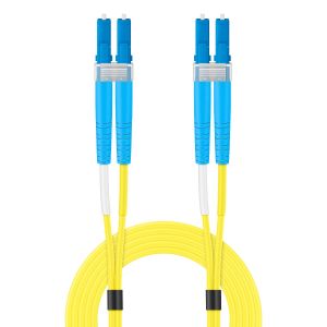 Jumper de FO dúplex SM (OS2) cable tipo Riser de 2 mm, LC/UPC a LC/UPC de 5 m