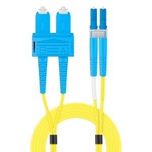 Jumper de FO dúplex SM (OS2) cable tipo Riser de 2 mm SC/UPC a LC/UPC de 5 m