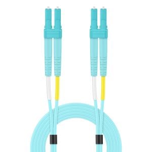 Jumper de FO dúplex MM (OM3), cable tipo Riser de 2 mm, LC/UPC a LC/UPC, de 3 m