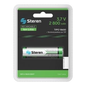 Batería recargable Li-ion 2800 mAh tipo 18650 con tip positivo