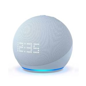 Bocina inteligente ECHO DOT 5ta Gen con reloj y Alexa, azul