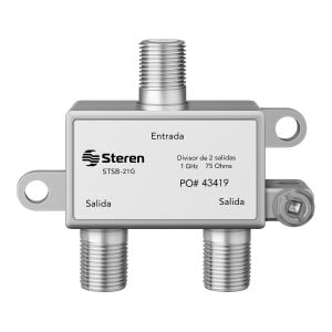 Divisor RF de 2 salidas, 75 Ohms, 1 GHz, con caja soldada