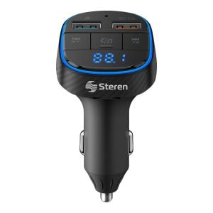 Transmisor FM Bluetooth* con cargador QC 36 W, reproductor MP3 y medidor de voltaje de batería