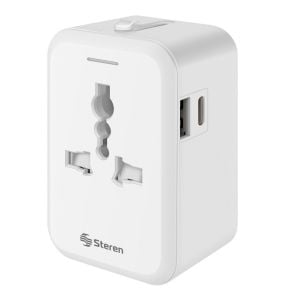 Adaptador universal de contactos para viaje con cargador USB/USB C