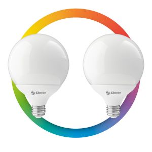 2 focos LED Wi-Fi RGB+W multicolor de 15 W